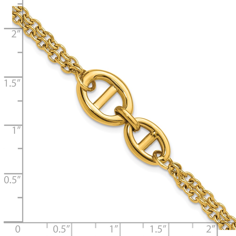 Stainless Steel Polished Yellow IP 2-Strand 7-inch +1.25-inch Bracelet - Image 5