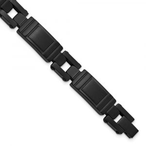 Stainless Steel Brushed Black IP-plated 8.25-inch ID Bracelet