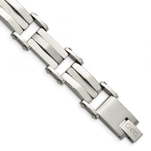 Stainless Steel Brushed and Polished 8.5-inch Bracelet