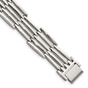 Stainless Steel Polished 8.5-inch Bracelet