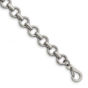 Stainless Steel Polished Circle Link 8.25-inch Bracelet