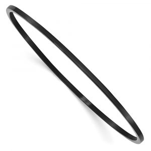 Stainless Steel Polished Black IP-plated 2mm Bangle