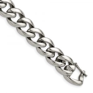 Stainless Steel Polished Link 8.25-inch Bracelet