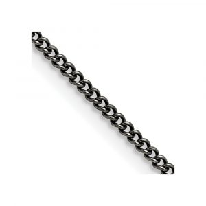 Stainless Steel Antiqued 2mm Round Curb Chain