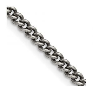 Stainless Steel Antiqued 4mm Round Curb Chain