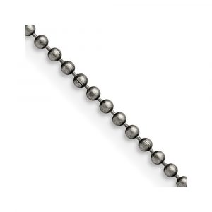 Stainless Steel Antiqued 2mm Beaded Ball Chain