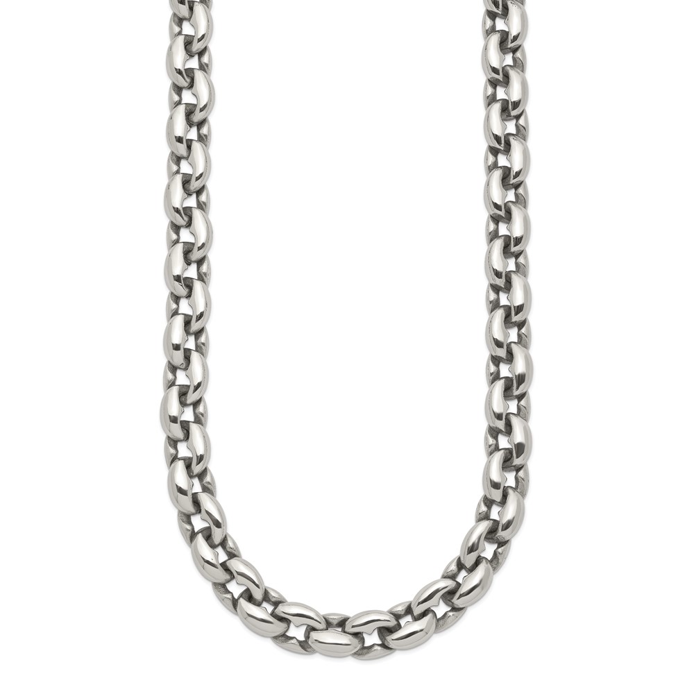 Stainless Steel Polished Oval Link 24in Necklace - Image 3