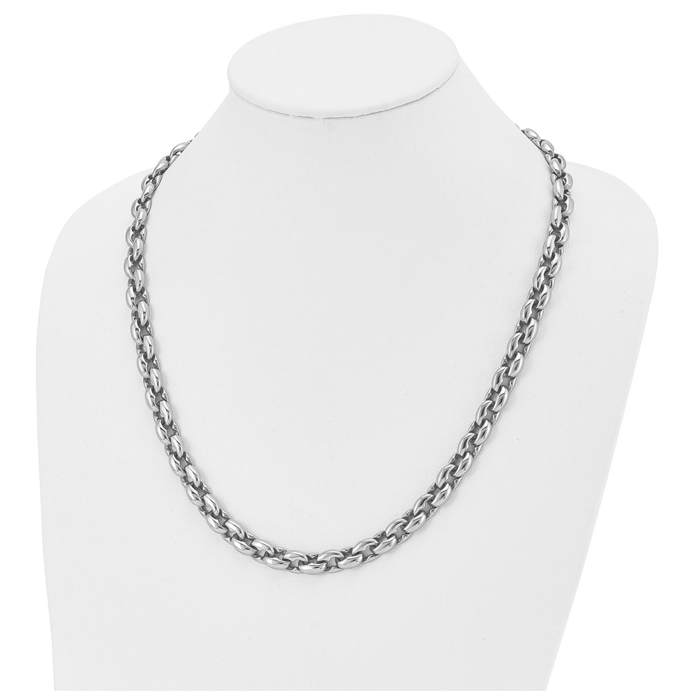 Stainless Steel Polished Oval Link 24in Necklace - Image 5