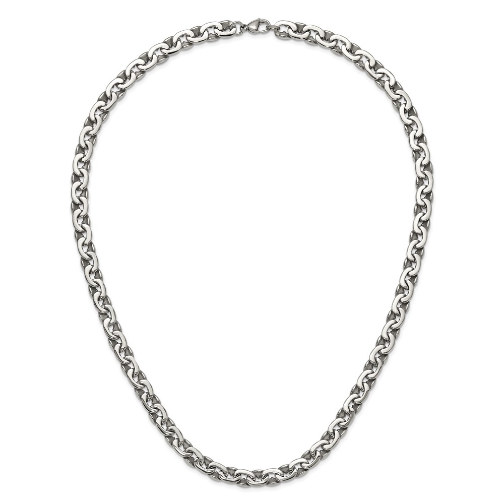 Stainless Steel Polished Oval Link 24in Necklace - Image 6