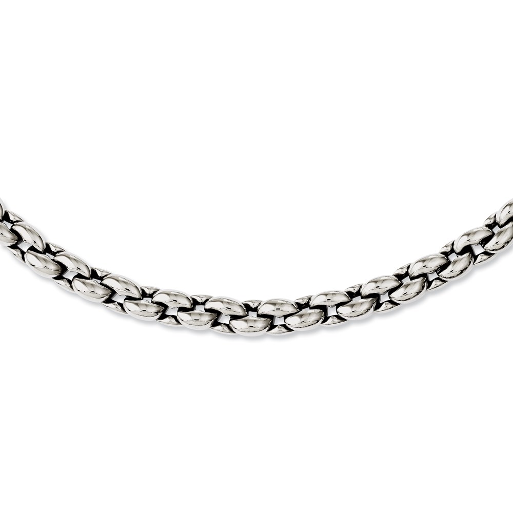 Stainless Steel Polished Oval Link 24in Necklace - Image 2