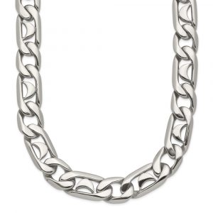 Stainless Steel Polished Fancy Link 24-in Necklace