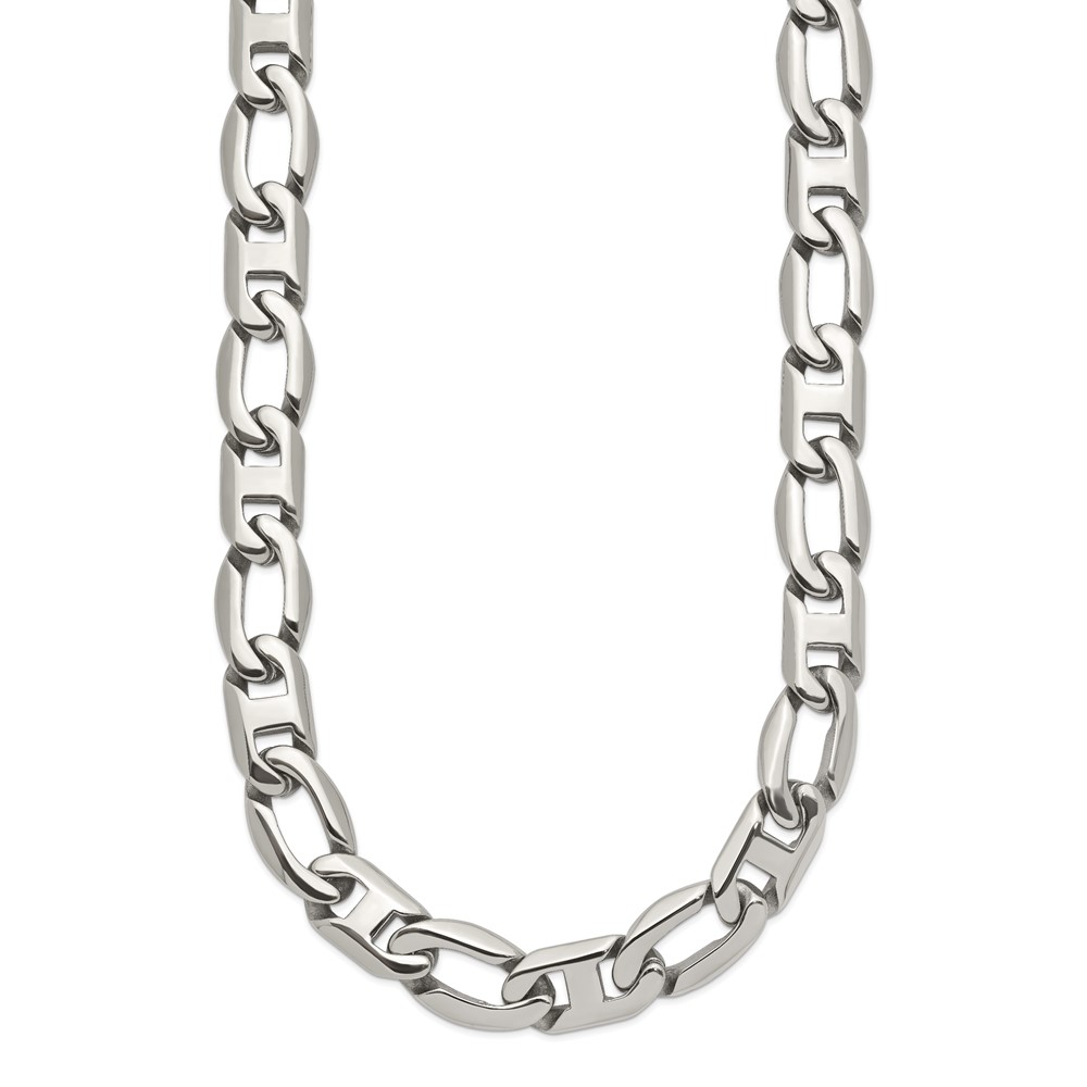 Stainless Steel Polished Open/Anchor Link 24-in Necklace - Image 3