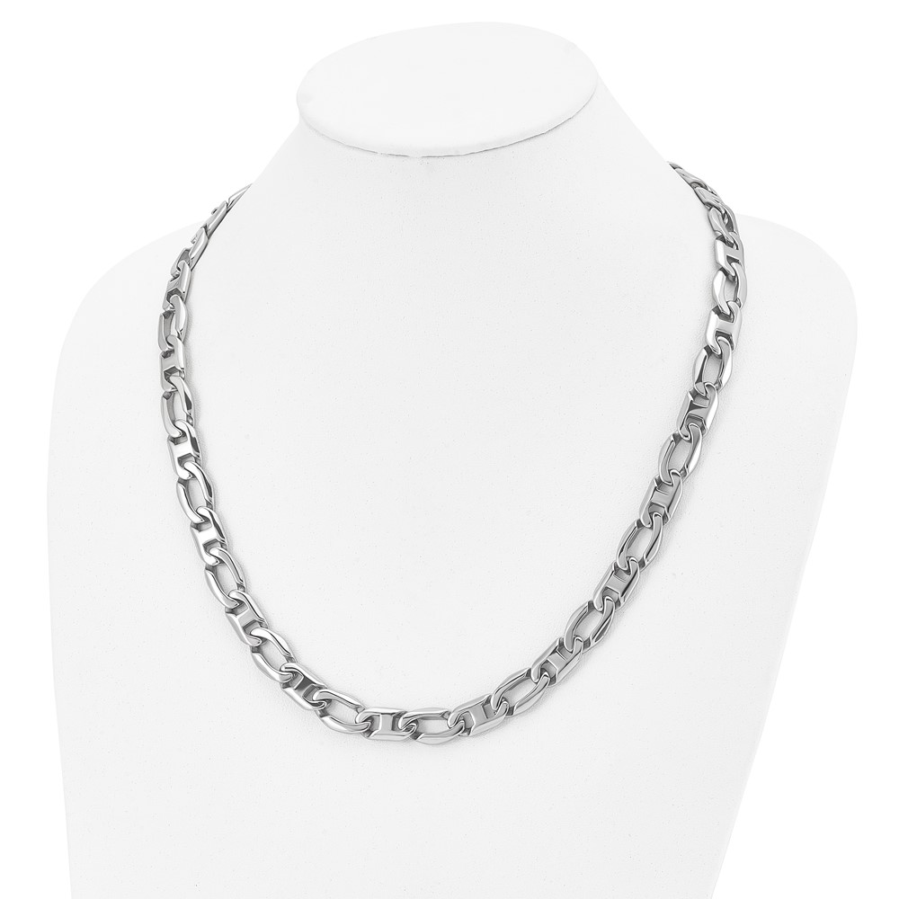 Stainless Steel Polished Open/Anchor Link 24-in Necklace - Image 5