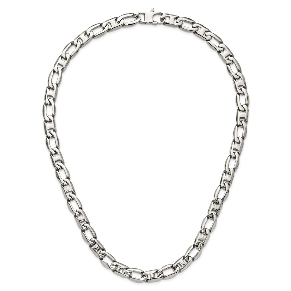 Stainless Steel Polished Open/Anchor Link 24-in Necklace - Image 6