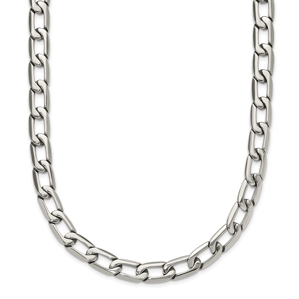 Stainless Steel Polished Open Link 24-in Necklace