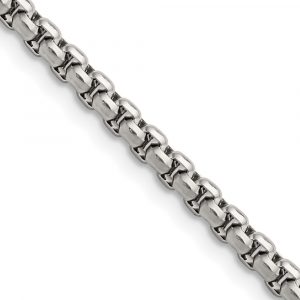 Stainless Steel Polished 3.8mm Fancy Link Chain - 20-inch