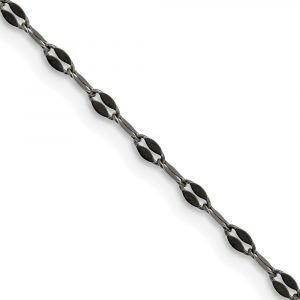 Stainless Steel Oxidized 2.5mm Alternate Anchor Link Chain