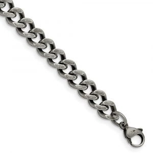 Stainless Steel Oxidized 7.5mm Curb Chain