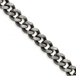 Stainless Steel Oxidized 9.25mm Curb Chain