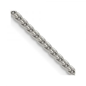 Stainless Steel Polished 2.5mm Fancy Link Chain