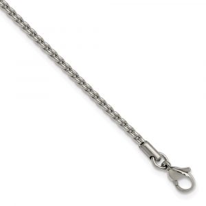 Stainless Steel Polished 2.5mm 9.5-inch Fancy Link Chain Anklet