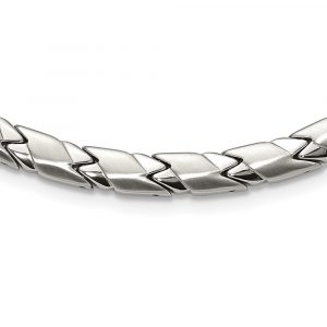 Stainless Steel Brushed and Polished 19-in Necklace