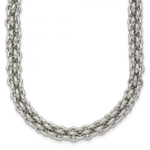 Stainless Steel Polished 24-in Necklace