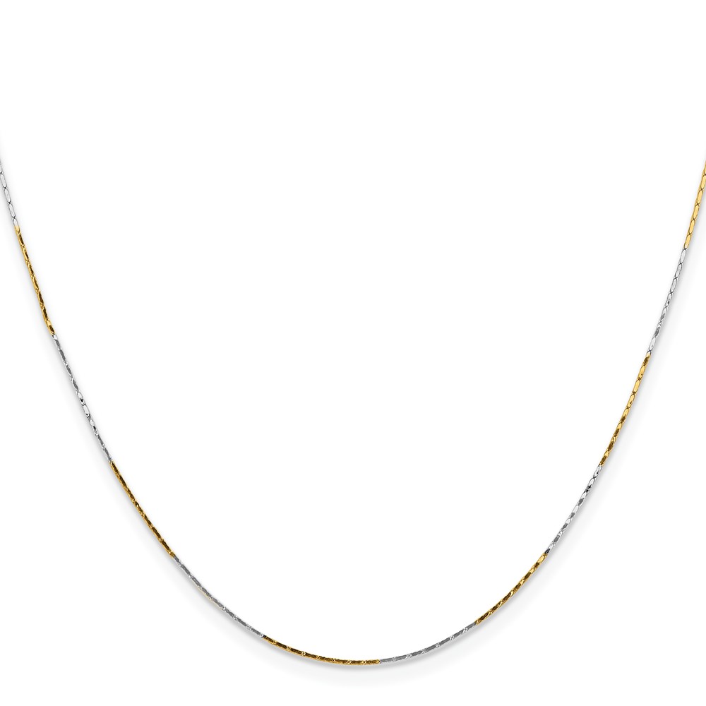 Two-tone Brass 0.85mm Fancy Chain - 24-inch - Image 3