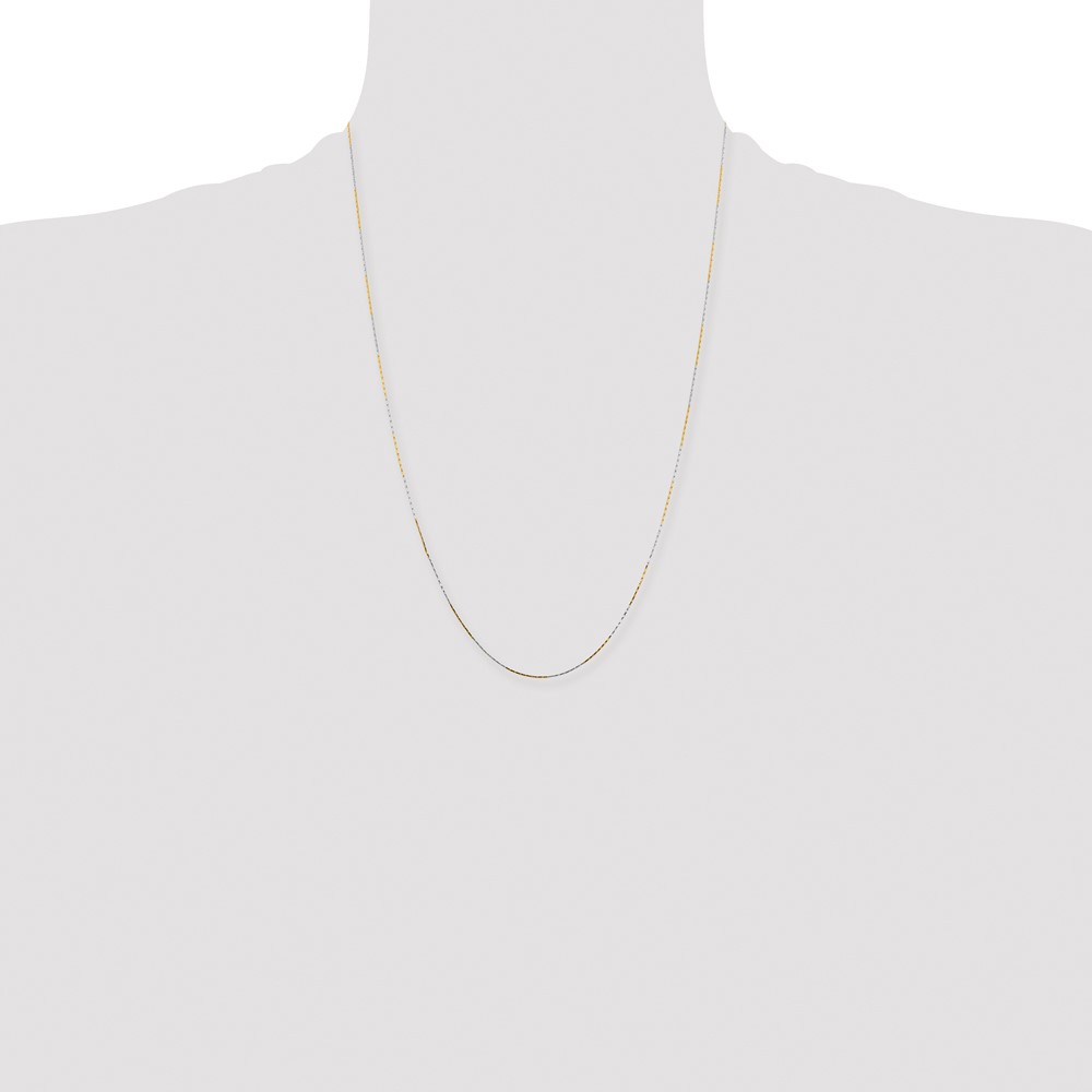 Two-tone Brass 0.85mm Fancy Chain - 24-inch - Image 5