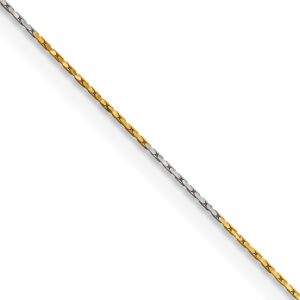 Two-tone Brass 0.85mm Fancy Chain