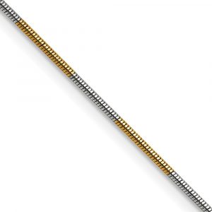 Two-tone Brass 1.00mm Snake Chain