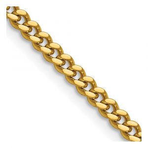 Stainless Steel Polished Yellow IP-plated 4mm Curb Chain