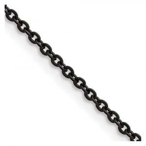 Stainless Steel Polished Black IP-plated 2.3mm Cable Chain