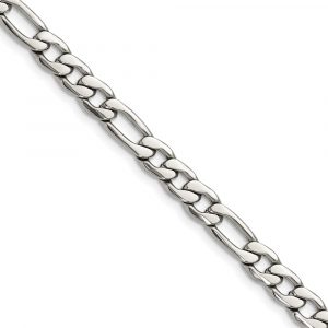 Stainless Steel Polished 6mm Figaro Chain
