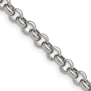 Stainless Steel Polished 6mm Rolo Chain