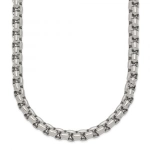 Stainless Steel Polished Fancy Box Chain - 24-inch