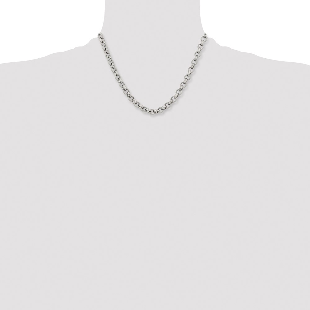 Stainless Steel Polished 8mm Rolo Chain - 18-inch - Image 5