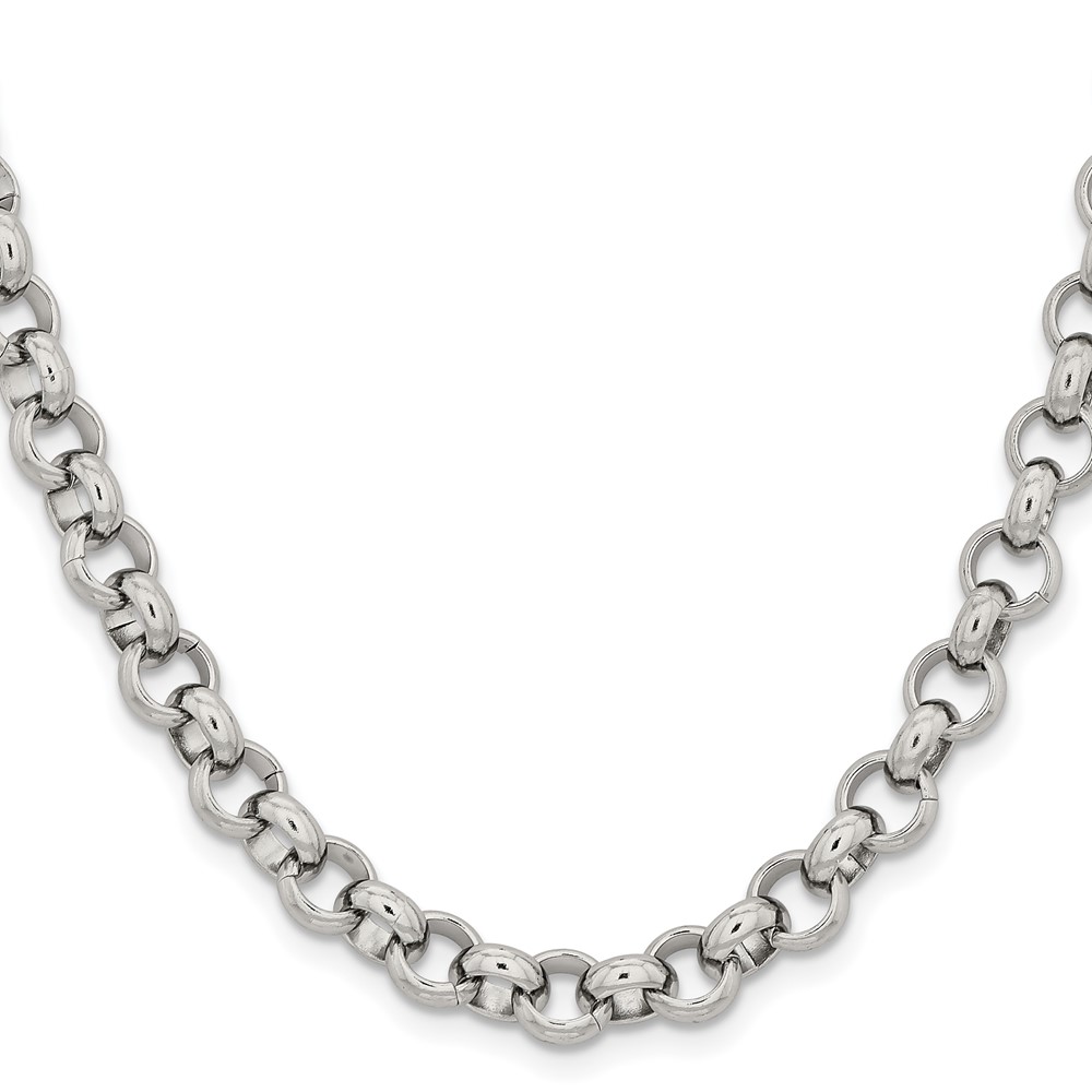 Stainless Steel Polished 8mm Rolo Chain - 24-inch - Image 3