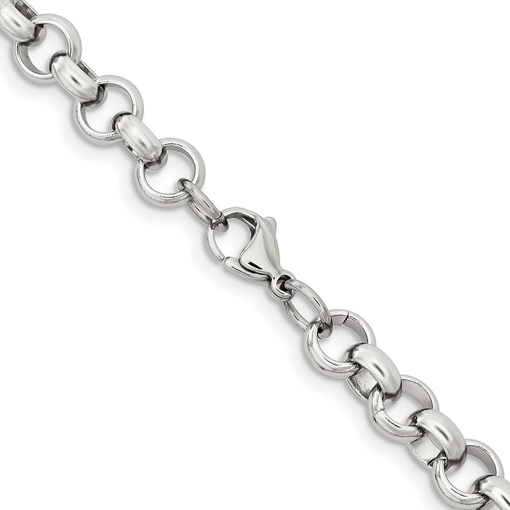 Stainless Steel Polished 8mm Rolo Chain - 24-inch - Image 4