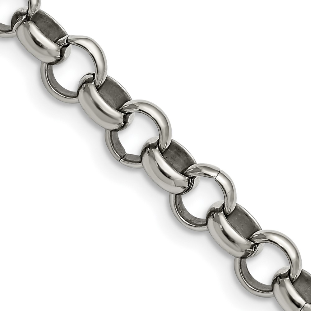 Stainless Steel Polished 8mm Rolo Chain - 24-inch