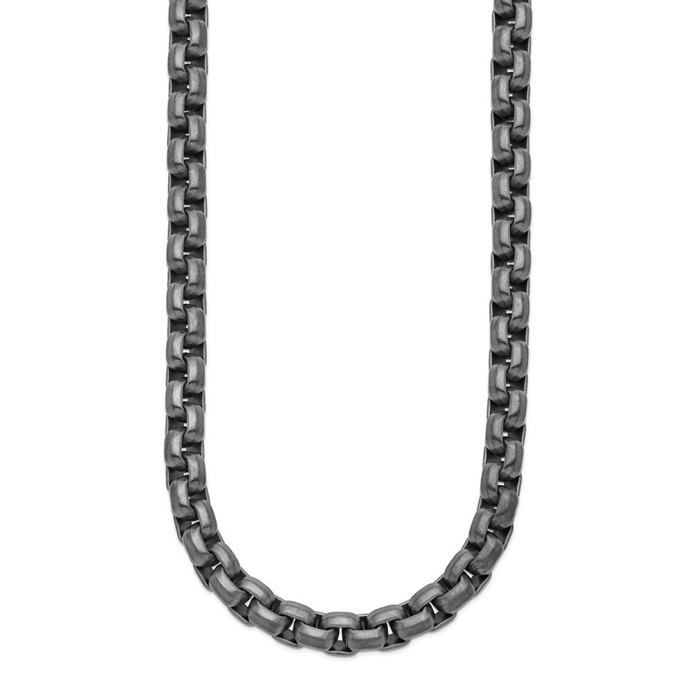 Stainless Steel Polished Gun Metal IP-plated Box Chain - 24-inch - Image 3