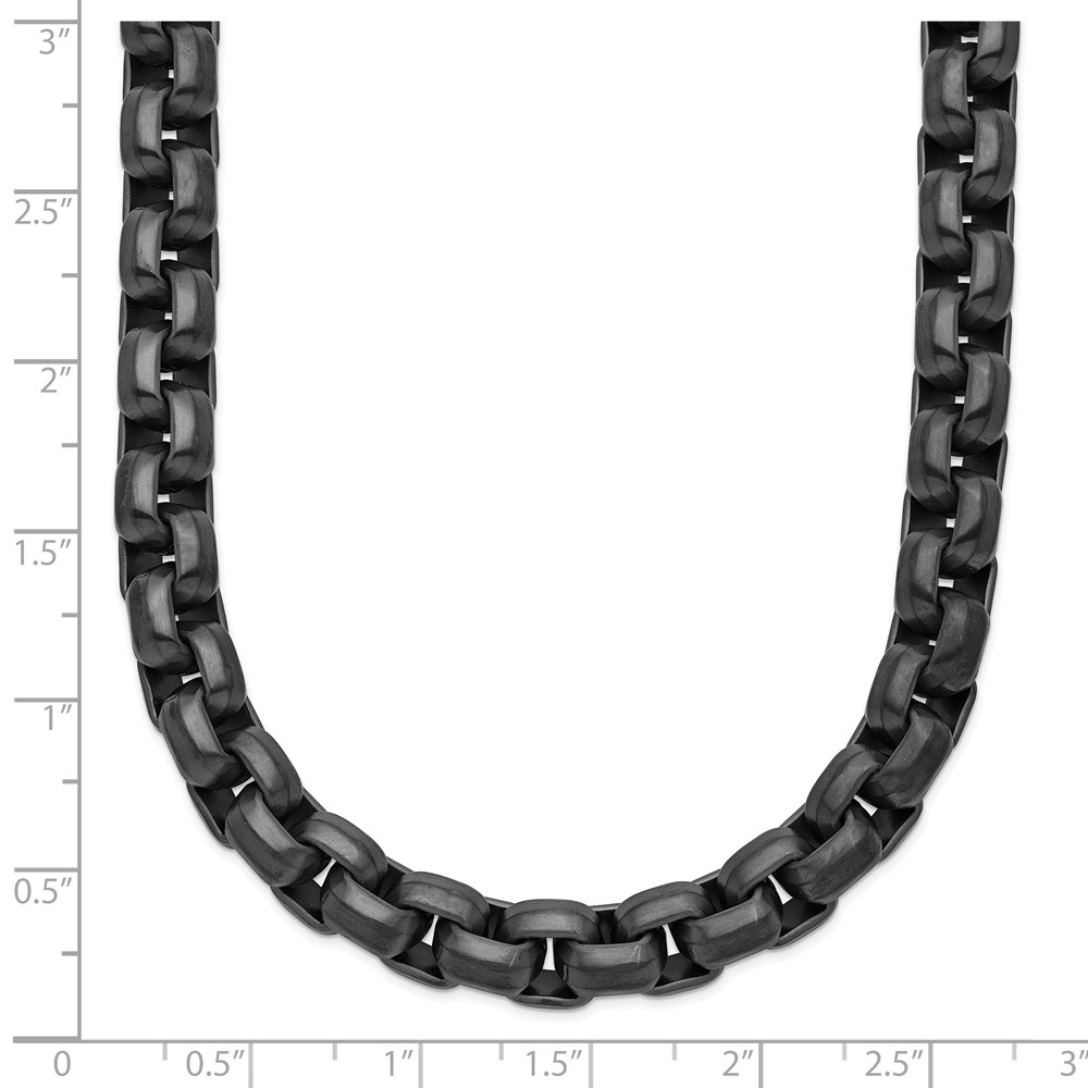 Stainless Steel Polished Gun Metal IP-plated Box Chain - 24-inch - Image 6
