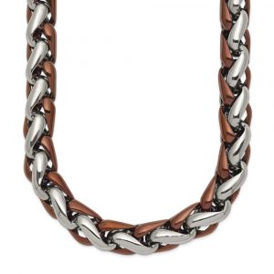 Stainless Steel Polished Brown IP-plated Necklace - 24-inch
