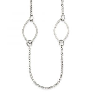 Stainless Steel Polished Fancy Link 36-in Necklace