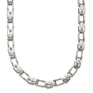 Stainless Steel Polished Fancy Link 18-inch Chain