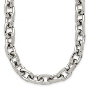 Stainless Steel Polished 8.5mm Cable Chain - 24-inch