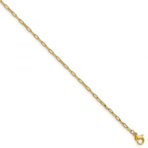 Stainless Steel Polished Yellow IP Open Link Paperclip 20-in Cha-in Necklace