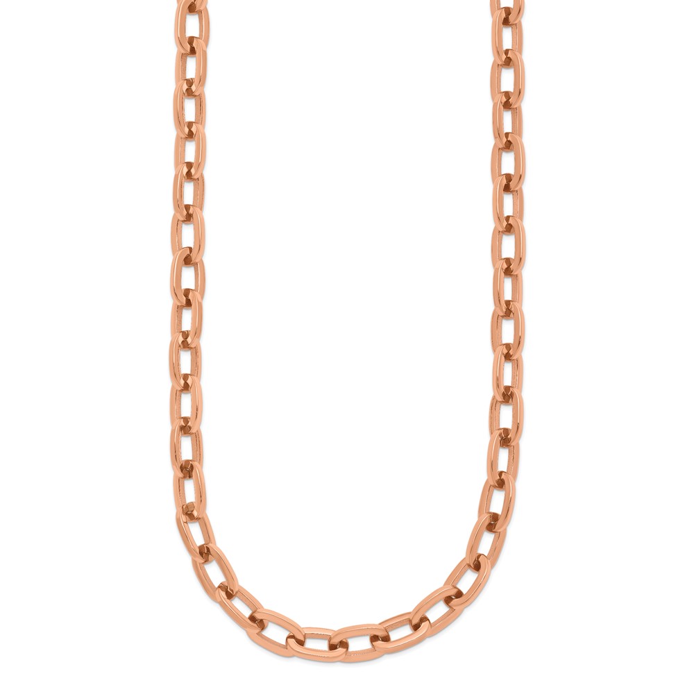 Stainless Steel Polished Rose IP-plated 16 + 2.5-in Cable Link Necklace - Image 3