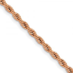 Stainless Steel Polished Rose IP-plated 3mm Rope Chain