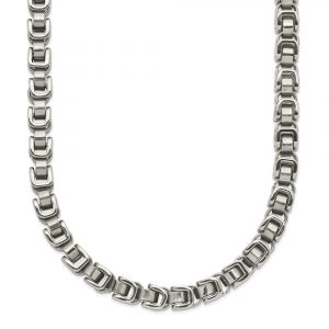 Stainless Steel Polished 24-in Cha-in Link Necklace